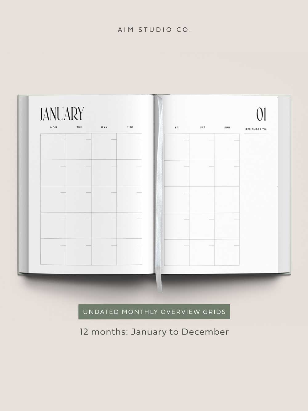 Personalised Week to View A5 Undated Planner