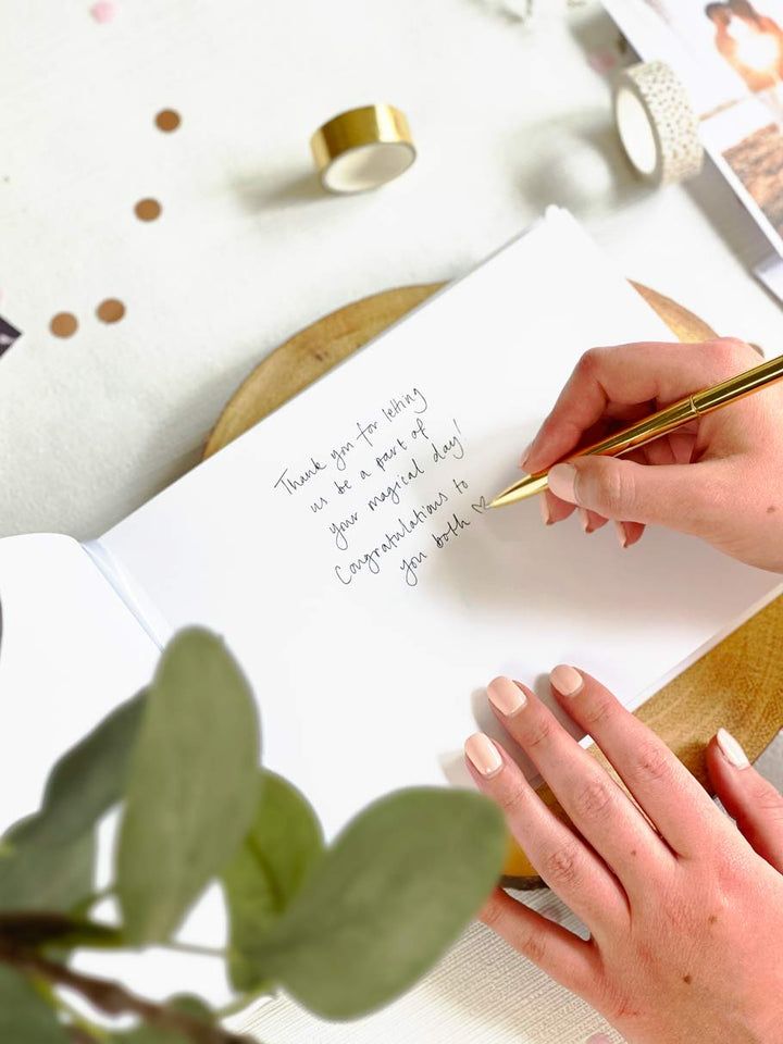 SECONDS | ONE-OFF: Personalised Hardcover Wedding Guest Book with Gold Foil