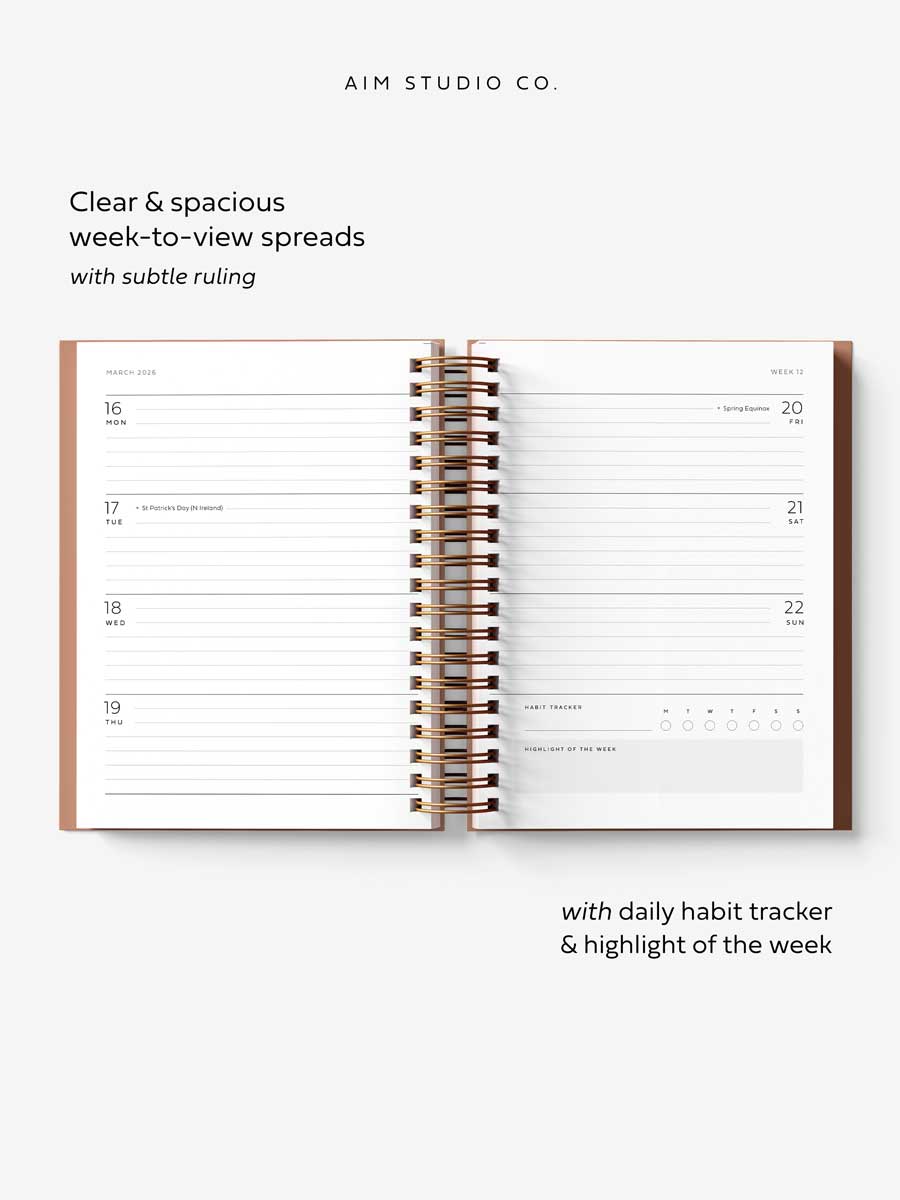 Spiral 2026 Personalised A5 Weekly Planner