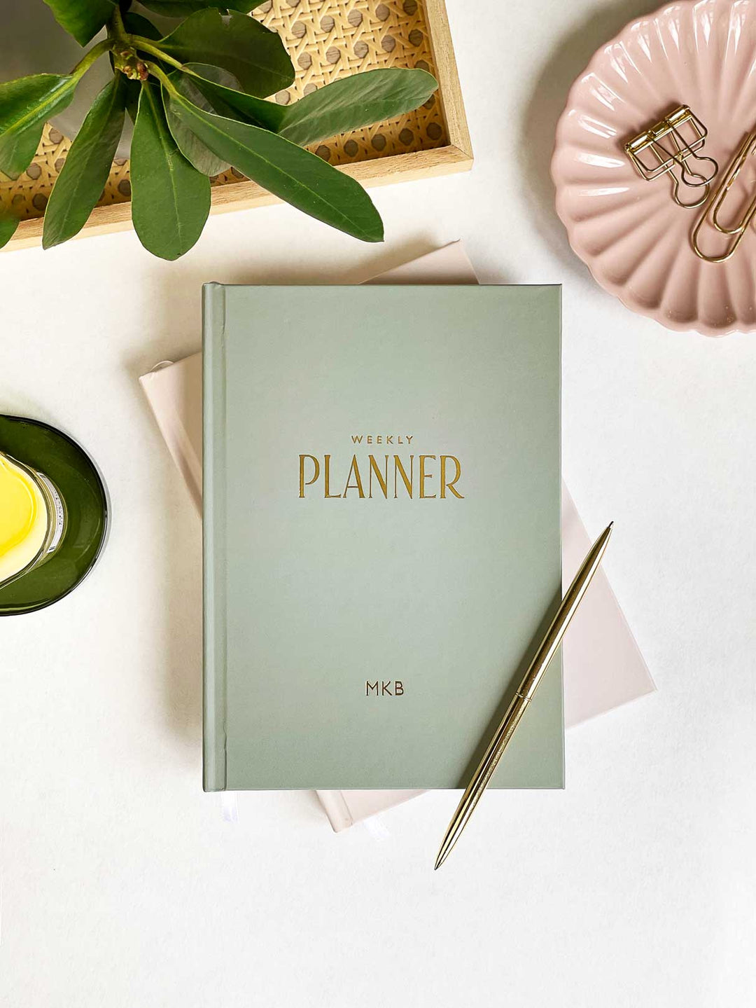 Personalised Stationery Letterbox Gift Set: Weekly Planner, Notebook & Pen