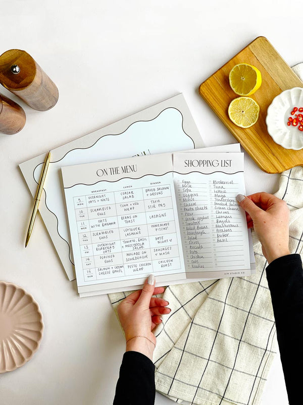 Weekly Meal Planner & Perforated Shopping List A4 Notepad