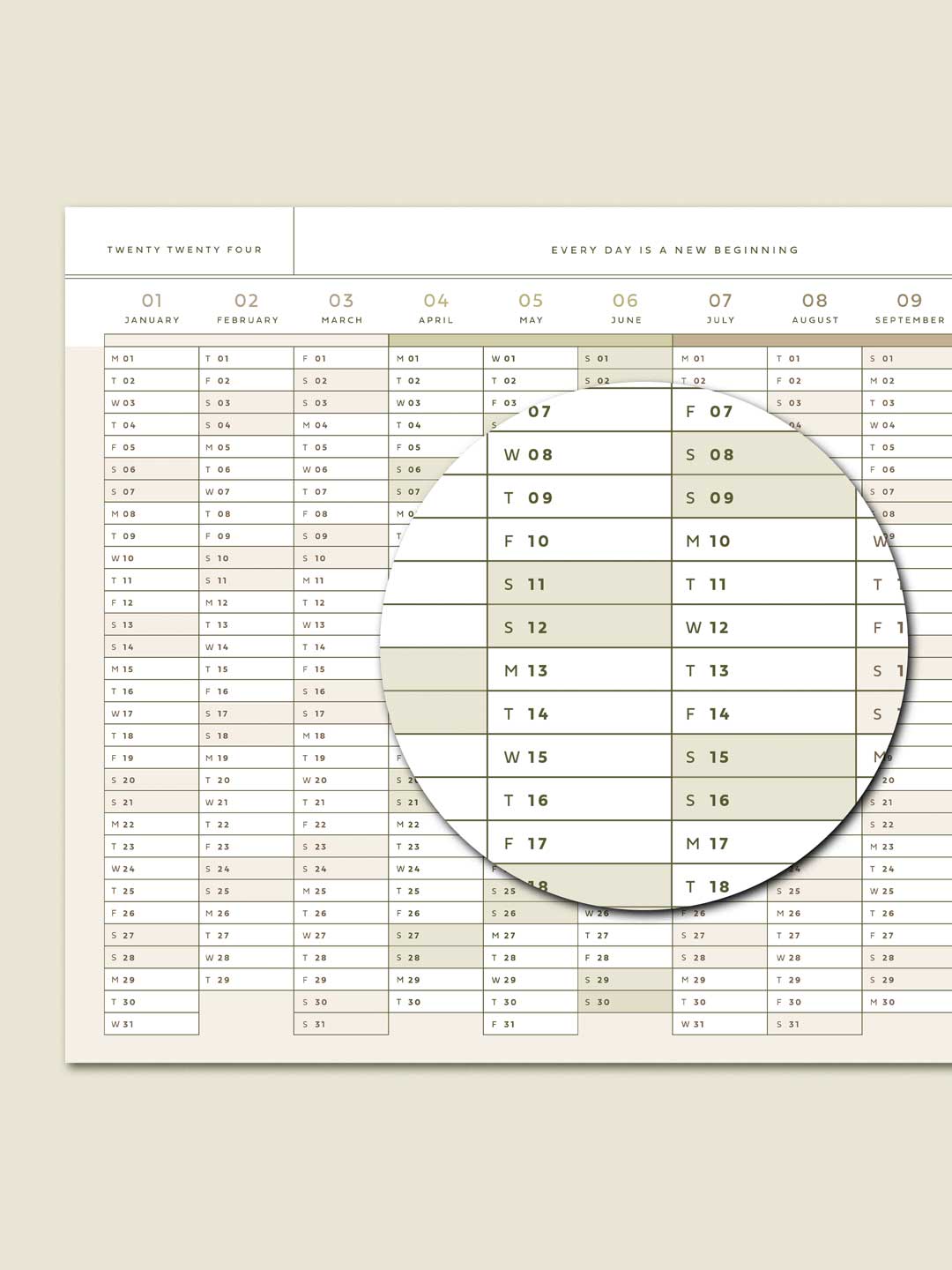 SLIGHT SECONDS | A2 2024 Year View Wall Planner