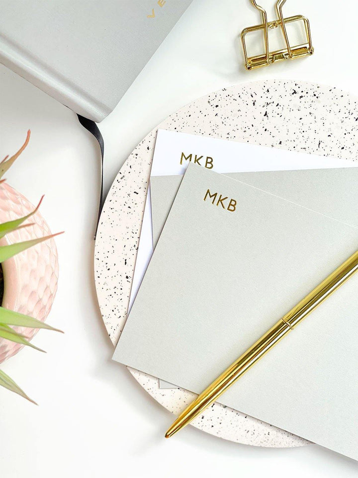 Personalised Notecard Set, Gold Foil Embossed Note Cards - Stationery & Office Desk Accessories | AIM Studio Co