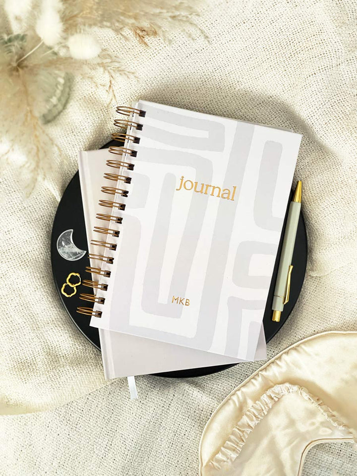 SECONDS | Personalised Hardcover Wellness Journal, Abstract Cover