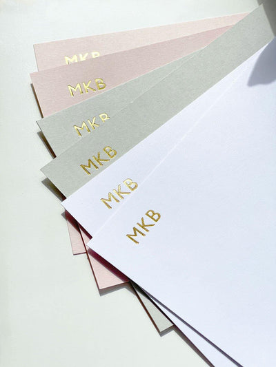 Personalised Notecard Set, Gold Foil Embossed Note Cards - Stationery & Office Desk Accessories | AIM Studio Co