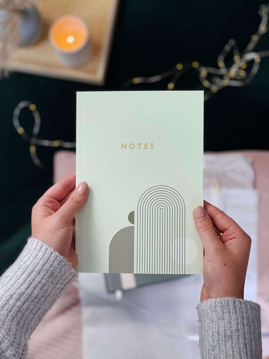 CLEARANCE: Green Softcover Lined Notebook with Gold Foil