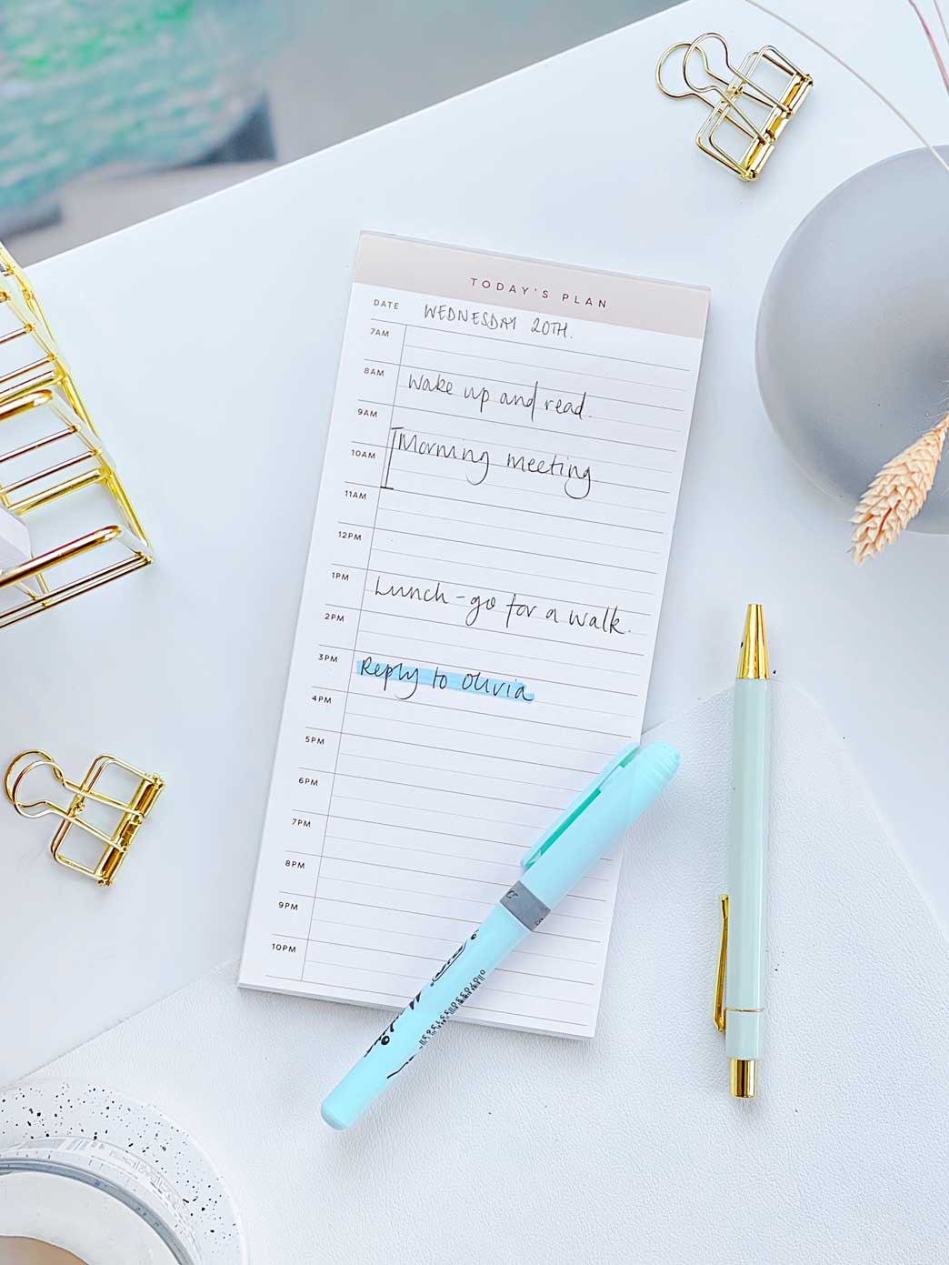 Hourly Time Block Notepad – Stationery & Office Desk Accessories | AIM ...