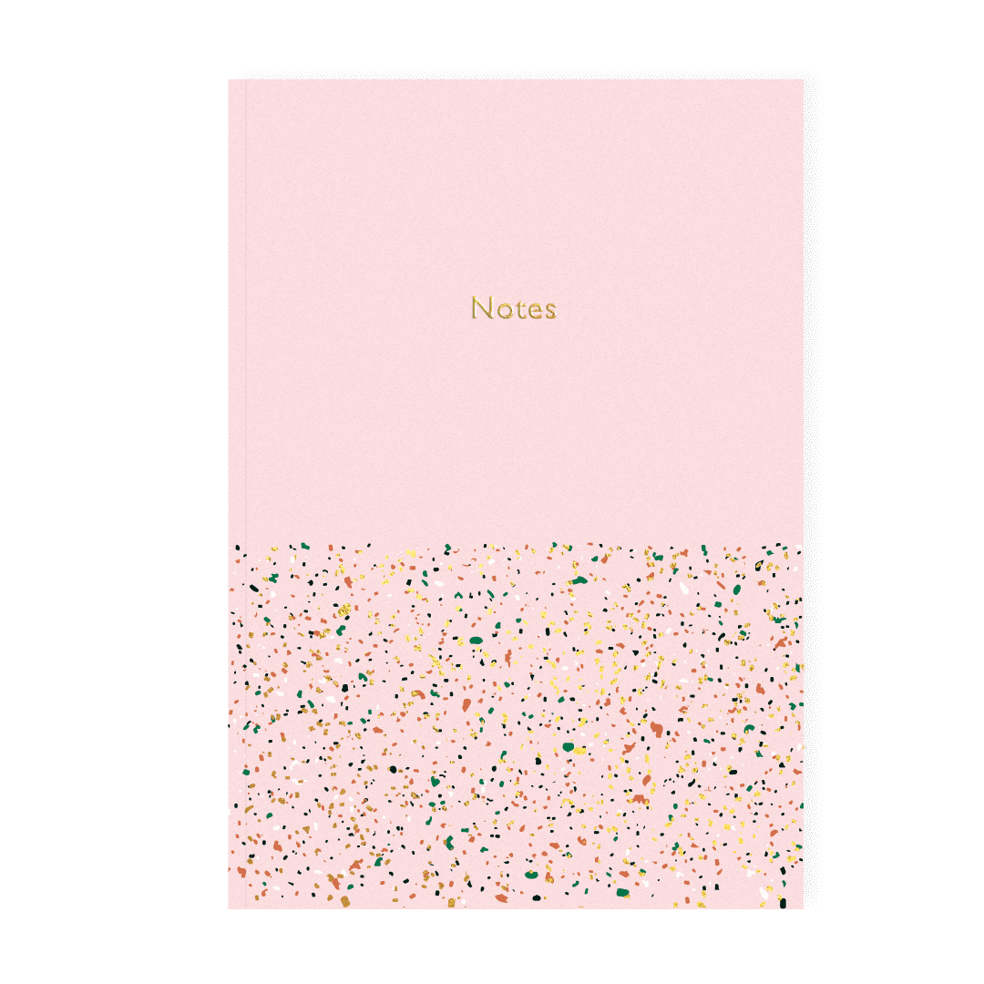 Pink & Gold Terrazzo Notebook - Stationery & Office Desk Accessories | AIM Studio Co