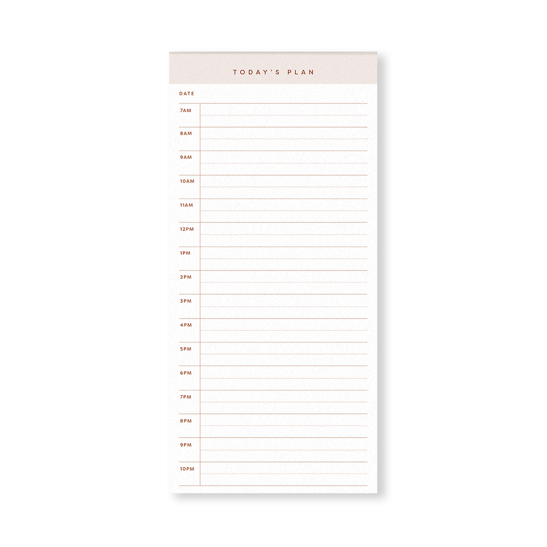 Hourly Time Block Notepad