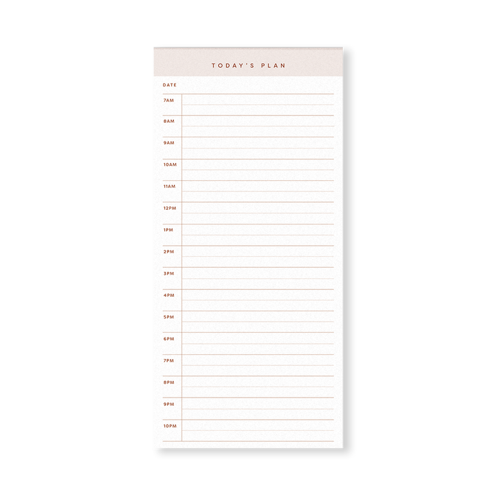 Hourly Time Block Notepad