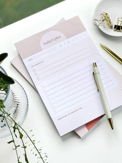 'Today's Plan' Daily Planner Pad - Stationery & Office Desk Accessories | AIM Studio Co