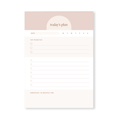 'Today's Plan' Daily Planner Pad - Stationery & Office Desk Accessories | AIM Studio Co